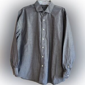 Nautica Men’s Long Sleeve Gray Cotton Button Up Dress Shirt 16-1/2 x 34/35 L